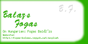 balazs fogas business card